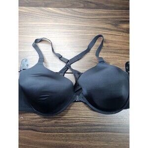Maidenform Black Front Close Bra 38D Padded Underwire Racerback Smooth